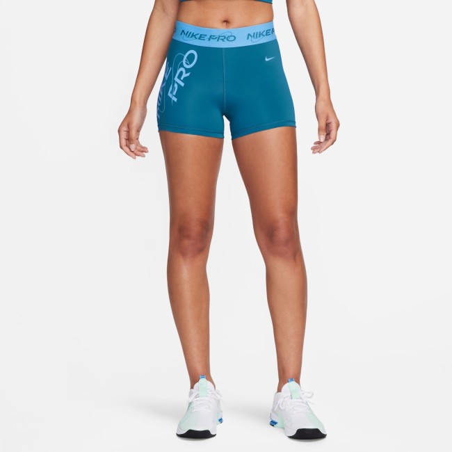 Nike pro dri fit women s mid rise 3 graphic training shorts Sportland