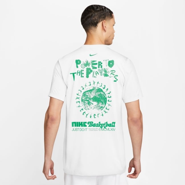 ★Nike★ Men's Dry Fit Basketball T-Shirt HF6212-100 Nike Dri-FIT White Basketball T-shirt For Men - HJ3466-100