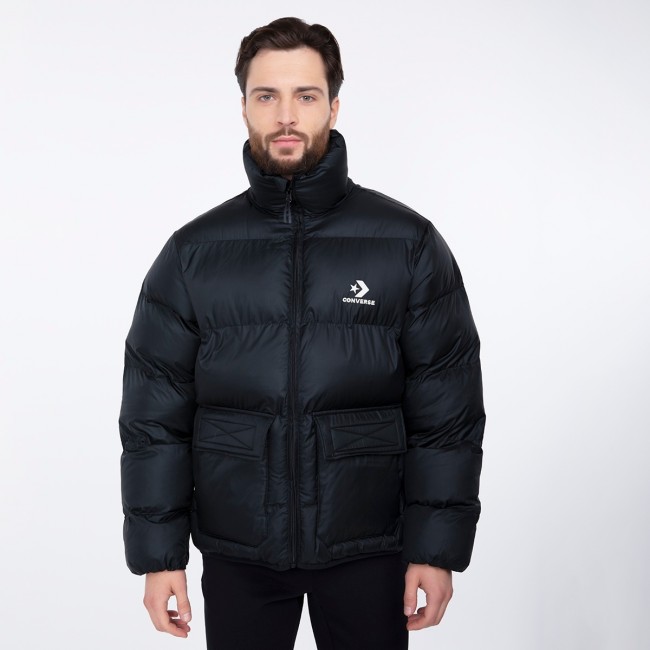 converse black puffer jacket